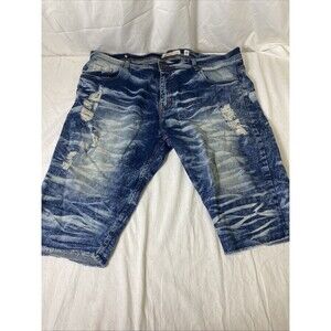 Men’s size 40 shorts distressed biker skater Stonewash Raw Hem W